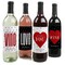 Big Dot of Happiness Valentine's Day Gift for Women and Men - Wine Bottle Label Stickers - Set of 4